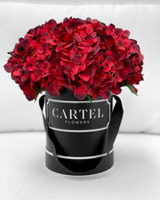 Limited! Scented silk red hydrangeas (Choose your box colour)